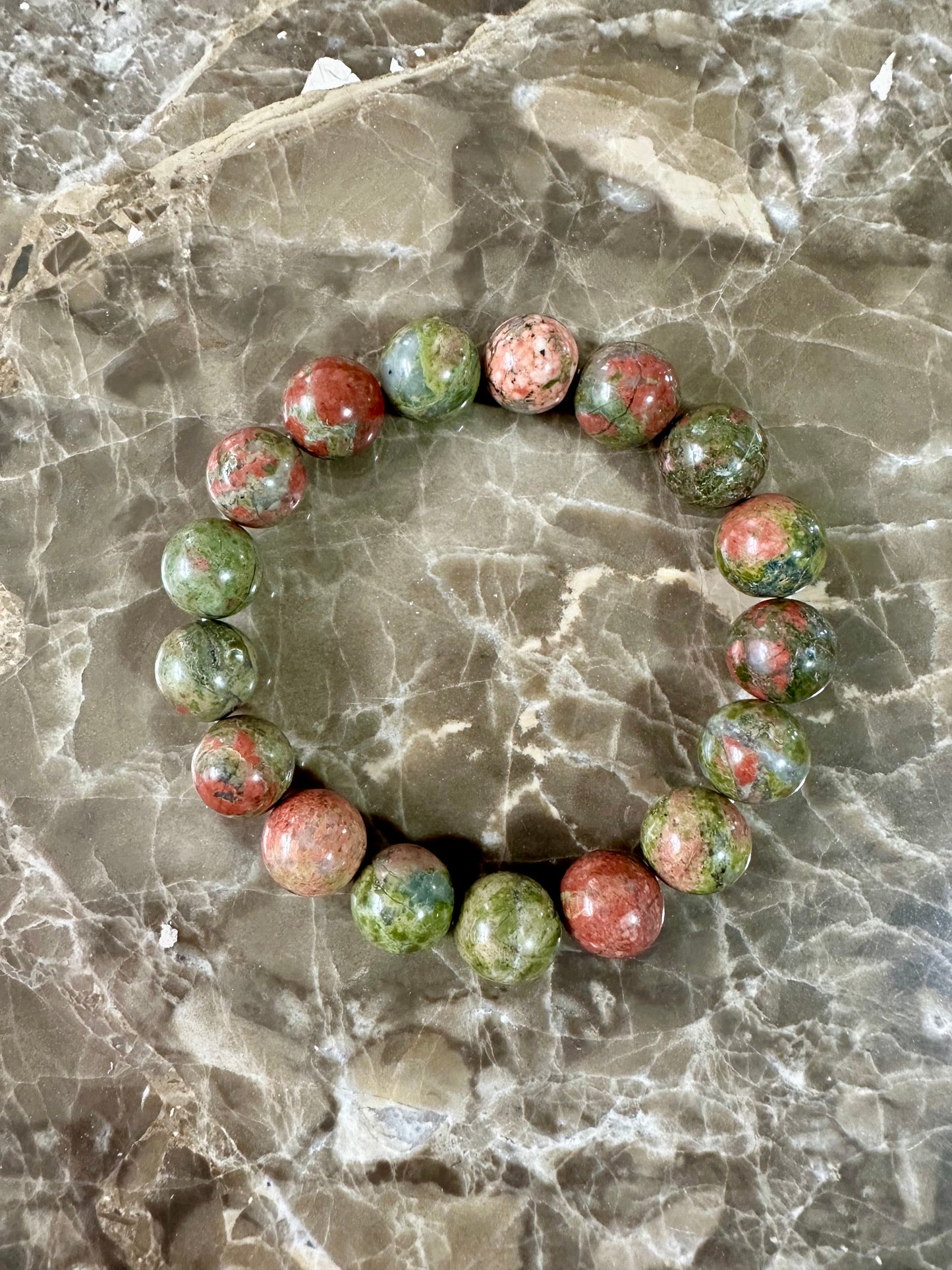 Unakite Bracelet 12mm