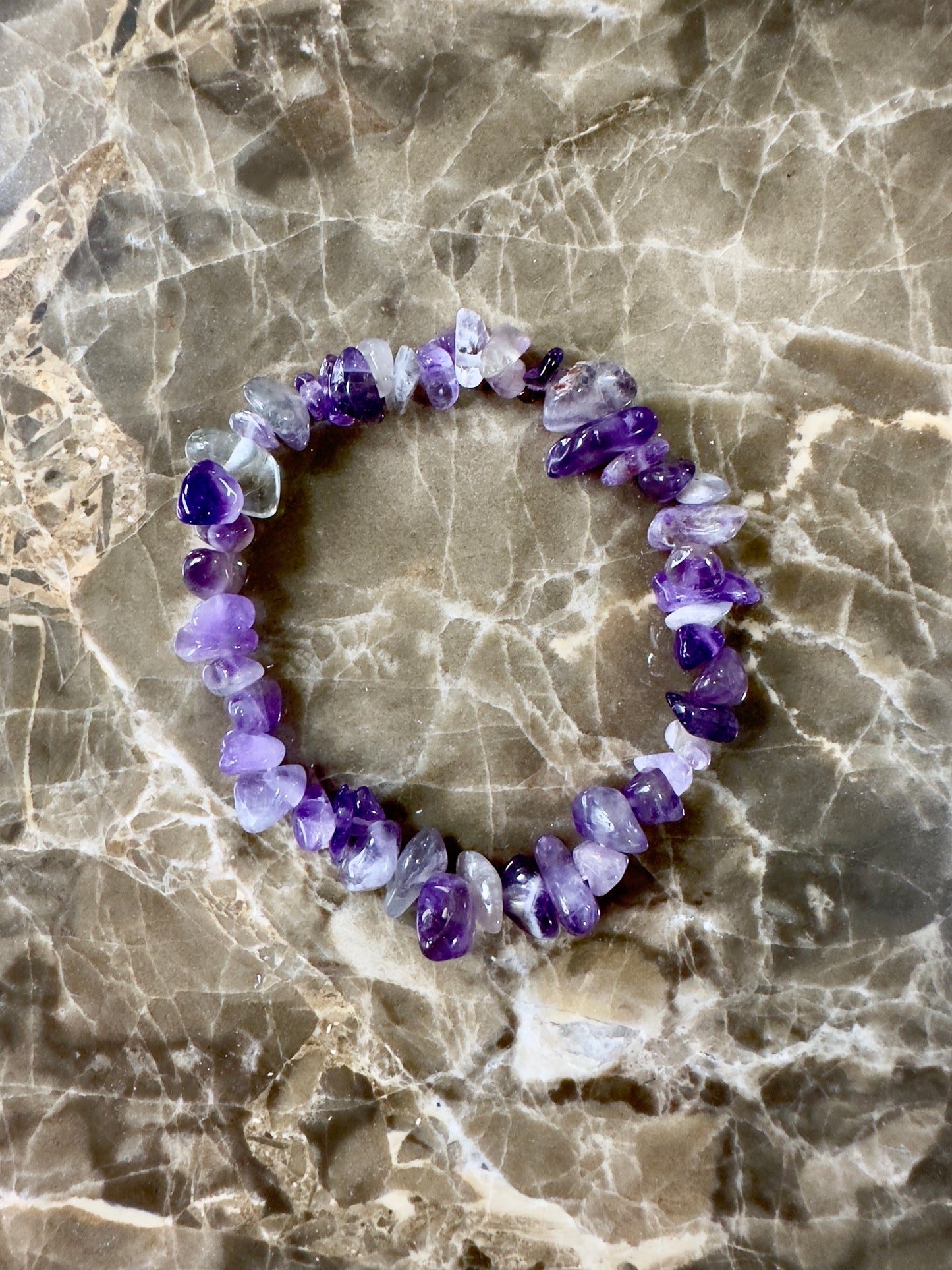 Chip Amethyst Stretch Bracelet